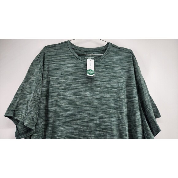 01 Algo Men's Green XXL Spacedye Performance Short Sleeve Raglan Crew Shirt NWT - Picture 2 of 8